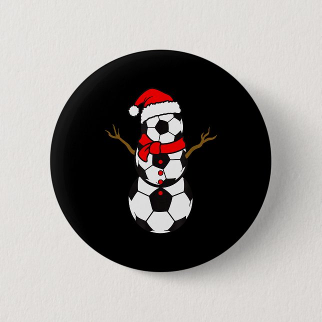Soccer Santa Hat Snowman Xmas Funny Soccer Lover C Knapp (Framsida)