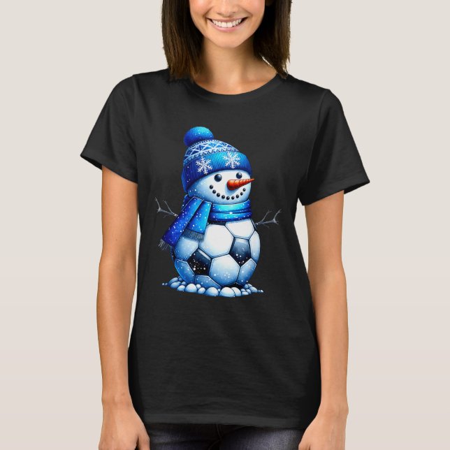 Soccer Santa Hat Snowman Xmas Funny Soccer Lover C T Shirt (Framsida)