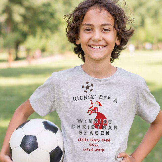 Soccer Santa Kickin Off a Winning Christmas Season T Shirt (Soccer Santa Kickin Off a Winning Christmas Season T-Shirt)