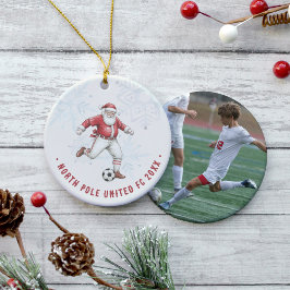 Soccer Santa Personalized Photo Julgransprydnad Keramik