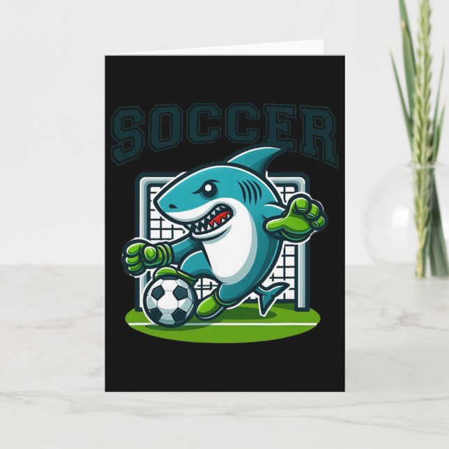Soccer Shark Playing Soccer  Kort (Framsida)