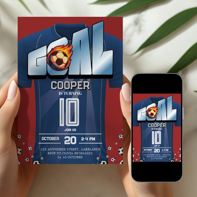 Soccer Shirt Birthday Party Invitation Inbjudningar (Skapare uppladdad)
