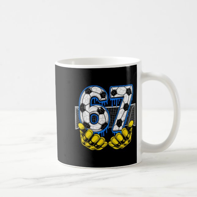 Soccer Six Seven 67 Funny Gen Alpha Meme  Kaffemugg (Höger)