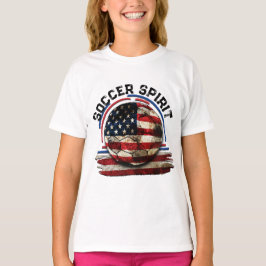 Soccer Spirit USA, Distress American Flagga T Shirt