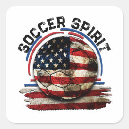 Soccer Spirit USA, National Soccer USA Fyrkantigt Klistermärke