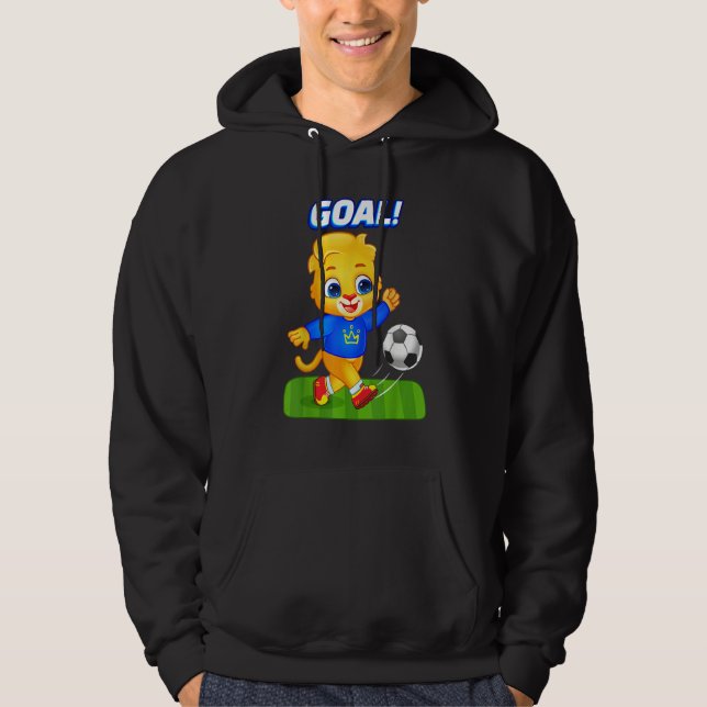 Soccer  Sports Player Lucas Playing Soccer Hoodie (Framsida)