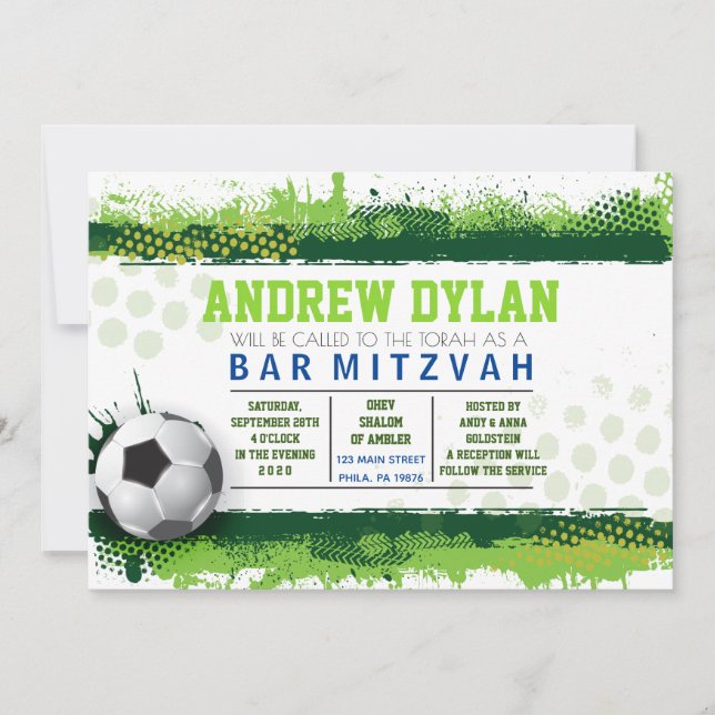 SOCCER STÄNK Pub Mitzvah-inbjudan Inbjudningar (Framsida)