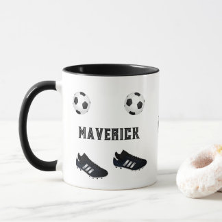 Soccer star add name text mugg