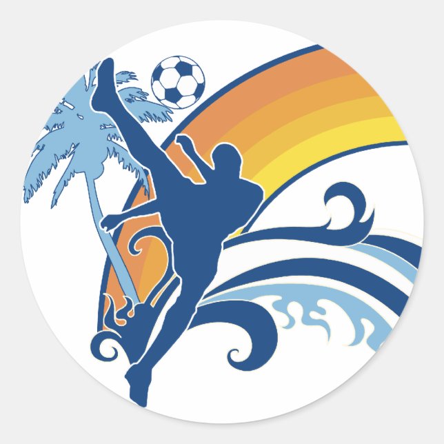 Soccer summersetz. runt klistermärke (Framsida)