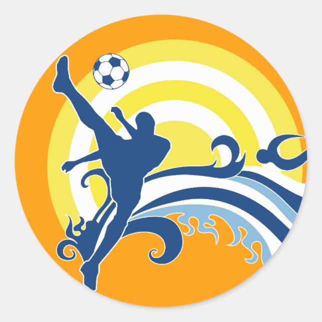 Soccer summersetz. runt klistermärke (Framsida)