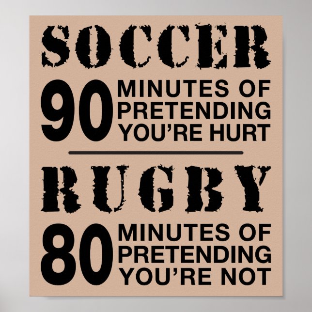 Soccer vs Rugby Poster (Framsidan)