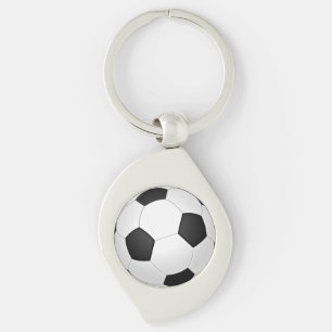 Soccerball Keychains Swirl Silverfärgad Nyckelring