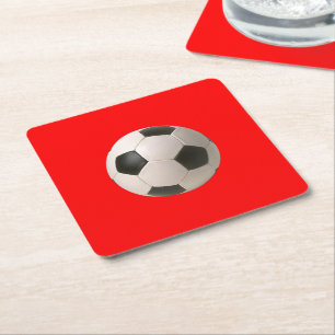 Soccerball Underlägg Papper Kvadrat