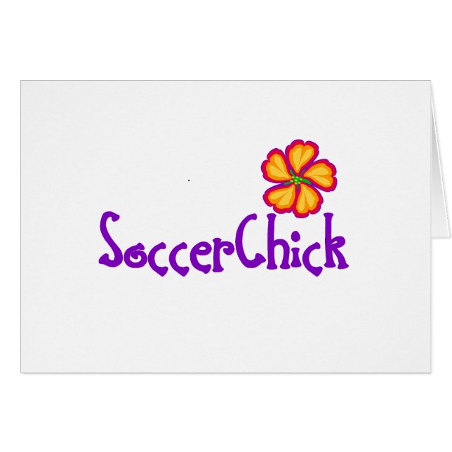 SoccerChick FlowerDark Hälsningskort (Framsidan Horizontal)