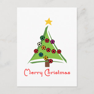 SoccerChickChristmasTree Helg Vykort