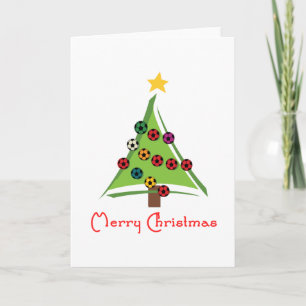 SoccerChickChristmasTree Helgkort