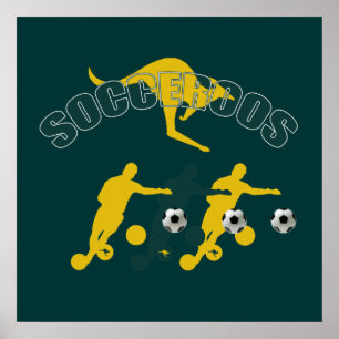 Socceroos soccer-spelare Bend it Kangaroo-gåvor Poster