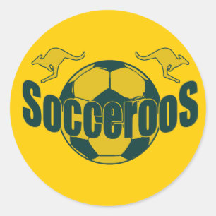 Socceroos world soccer Roos logotyp gifts Runt Klistermärke