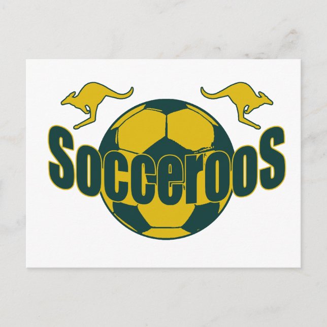 Socceroos world soccer Roos logotyp gifts Vykort (Framsida)