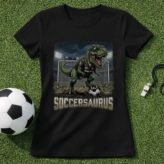 Soccersaurus Dino Målvakt T Shirt (Skapare uppladdad)