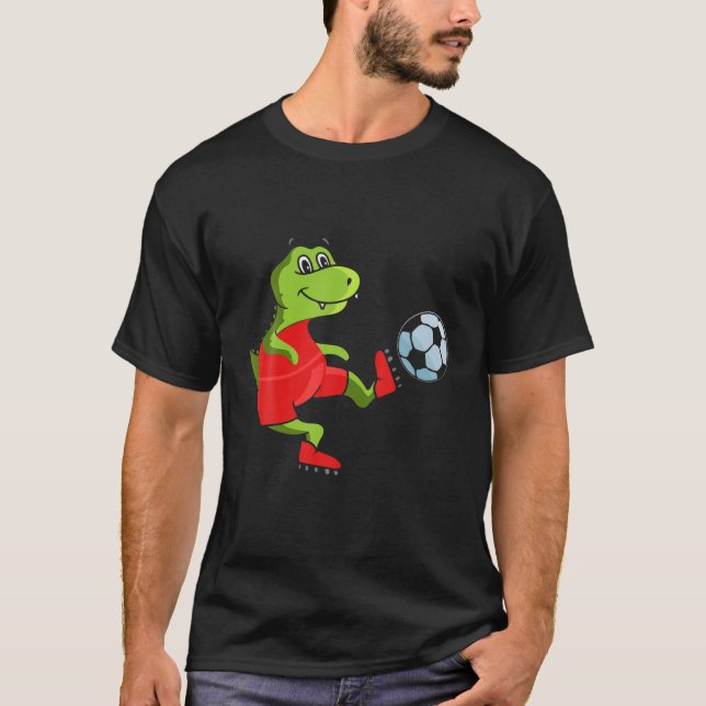 Soccersaurus t Rex Dinosaur Soccer t Rex Player Fa Shirt (Framsida)