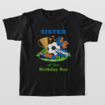 Soccitday Boy Sports Birthday Shirt Sister T Shirt<br><div class="desc">Firar födelsedag med denna speciella t-shirt,  personlig design</div>