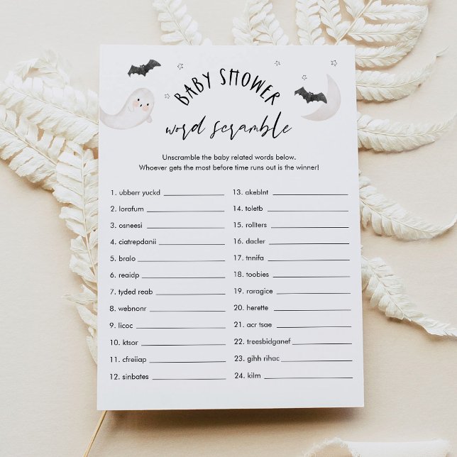 SOCGARBOO Halloween Baby-spelkort för Ord Inbjudningar (Skapare uppladdad)