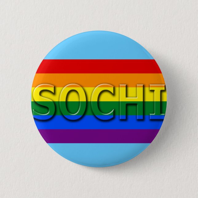 SOCHI gay prideflagga Knapp (Framsida)