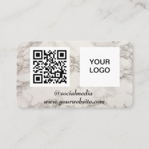 Sociaal media QR-kod Marble Modern företagslogotyp Visitkort