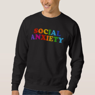 Social ångest - Roligt regnbågs slogan ADHD tafatt Lång Ärmad Tröja