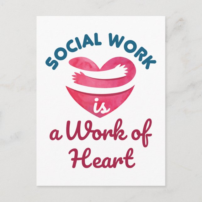 Social är en hjärtearbetare i Social Vykort (Framsida)