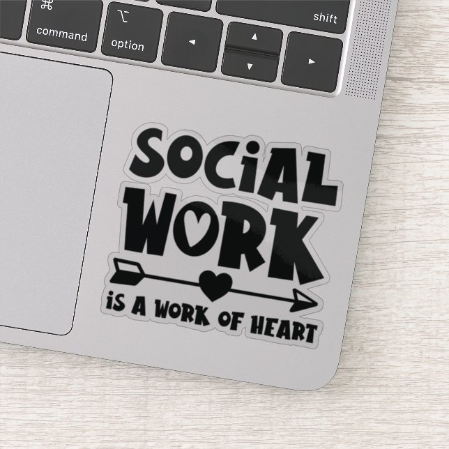 Social är ett hjärtearbete klistermärken (Detalj)