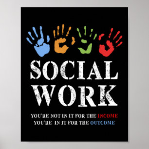 Social arbetar inte för inkomstregnet Händer Poster