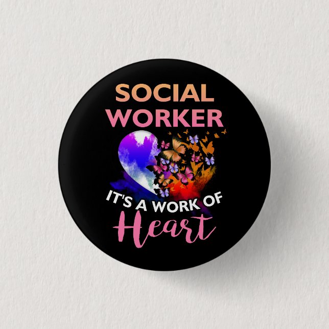 Social arbetararbete vid Heart Flower Butterfly So Knapp (Framsida)