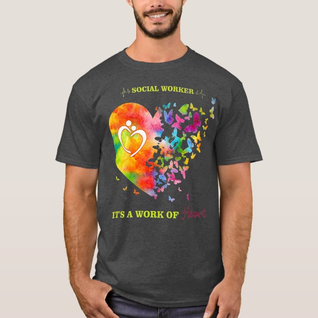 Social arbetararbete vid Heart Social Worker Gift T Shirt (Framsida)