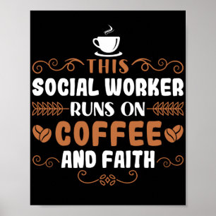 Social-arbetare i Social-Springa på kaffe Poster