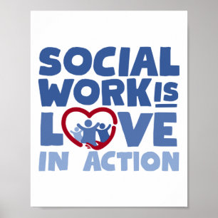 Social-arbetaren är Kärlek i praktiken i stort hjä Poster