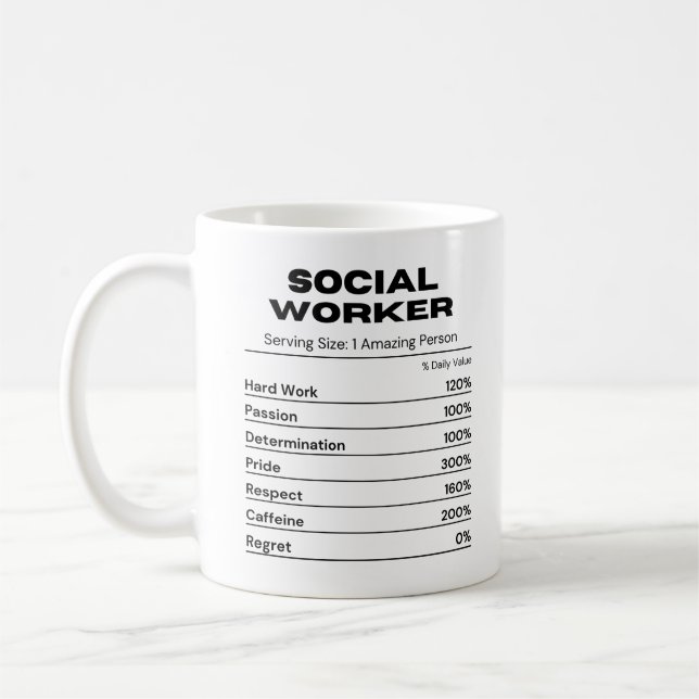 Social-arbetarens passionerade jobb har bestämts kaffemugg (Vänster)