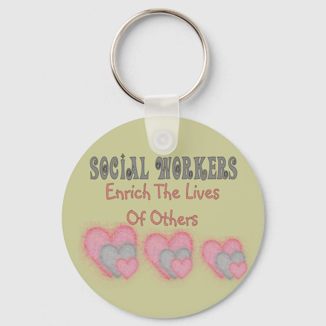 Social-arbetares gåvor "berika andras liv" nyckelring (Framsida)