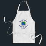 Social-arbetet gör det möjligt för World Go Round Förkläde<br><div class="desc">En söt arbetspresentant från social som innehåller människor som håller händer över planeten jorden i blått och grönt. Ett vackert sätt att visa hur social fungerar och hjälper människor. Social gör World Go Round till en bättre ställe.</div>
