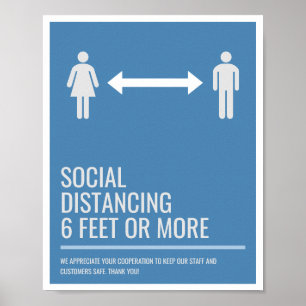 Social Avstånd affärssignal Poster