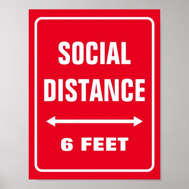 Social Avstånd Anpassningsbar Corona Virus poster  (Framsidan)