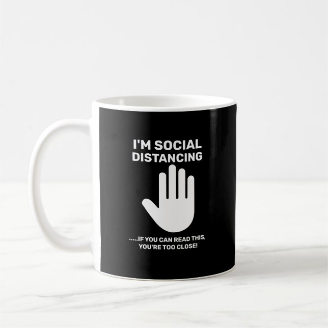 Social Avstånd antisocial introduktion håll dig bo Kaffemugg (Vänster)