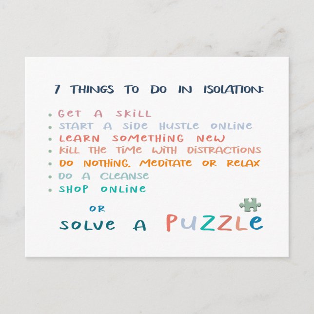 Social avstånd att stanna hemma och inspireras vykort (Framsida)