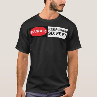 Social-Avstånd Behålla Bakåt Varning Svart T-shirt