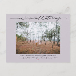 Social Avstånd Bröllop Senponement Dusty Plum Vykort