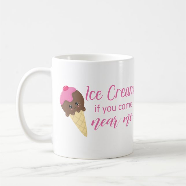Social Avstånd citatcute Funny Ice Cream Kaffemugg (Vänster)