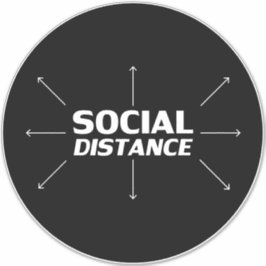 "Social Avstånd" Covid 19 Stor Golv Circle Klistermärken