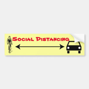 Social Avstånd cyklister Bildekal