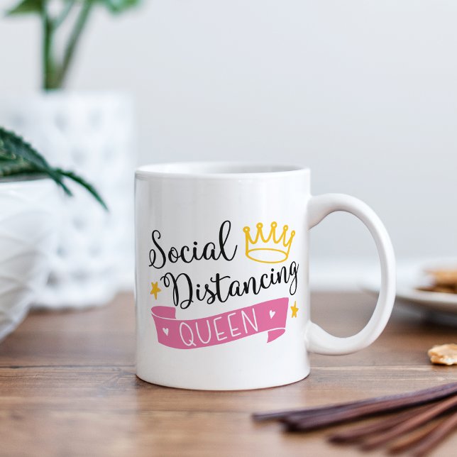 Social Avstånd drottning Kaffemugg (Skapare uppladdad)